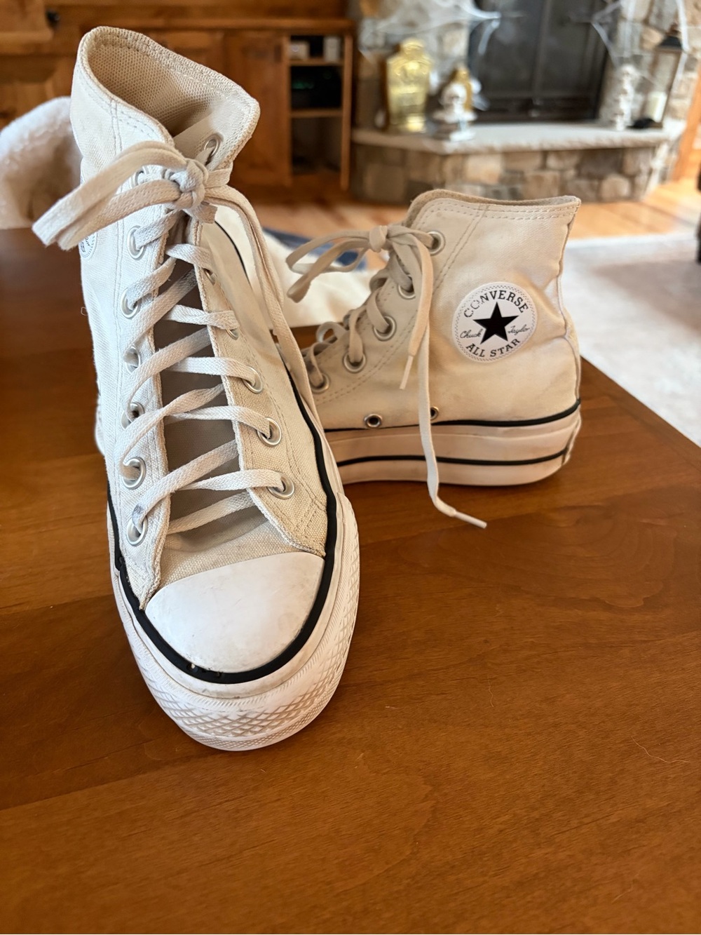 Converse High Top Sneakers in Off-White/Cream